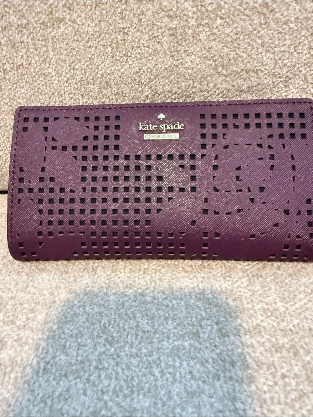 kate spade Purple Perforated Continental Wallet